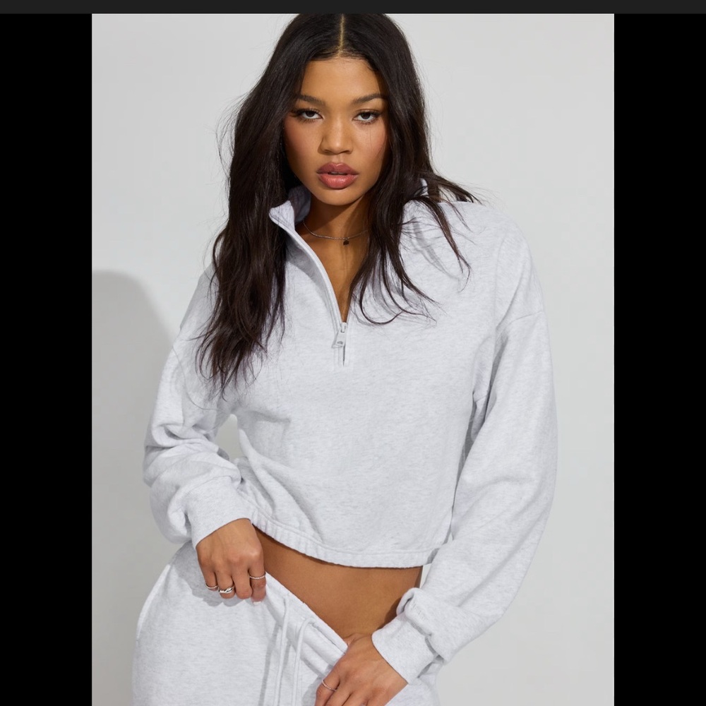 Garage Light Gray Half-Zip Sweatshirt